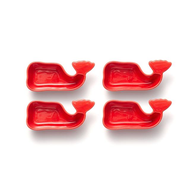 Fox Run Nantucket Whale Condiment Cup (red, set of 4) | by TSC