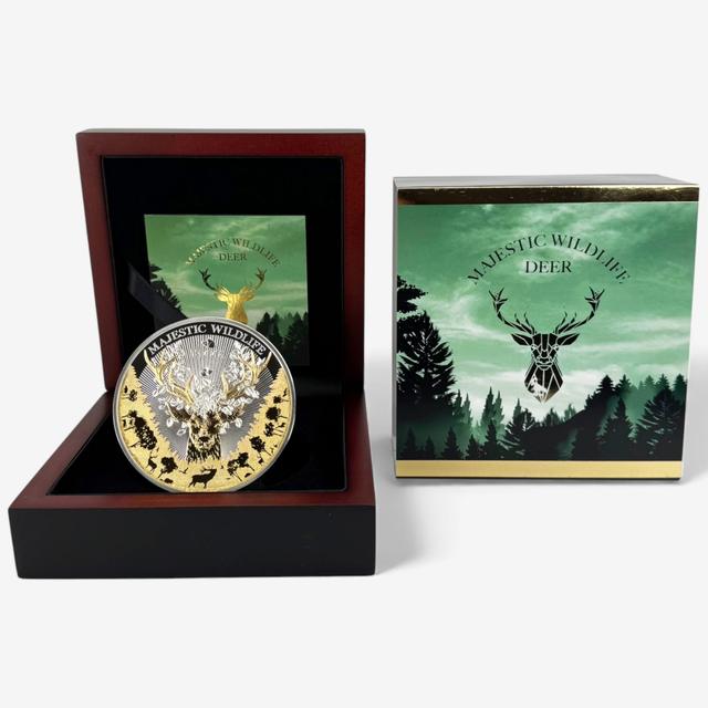 Canadian Coin & Currency 2024 $10 Deer Majestic Wildlife Samoa 5-Ounce Fine Silver Coin | by TSC