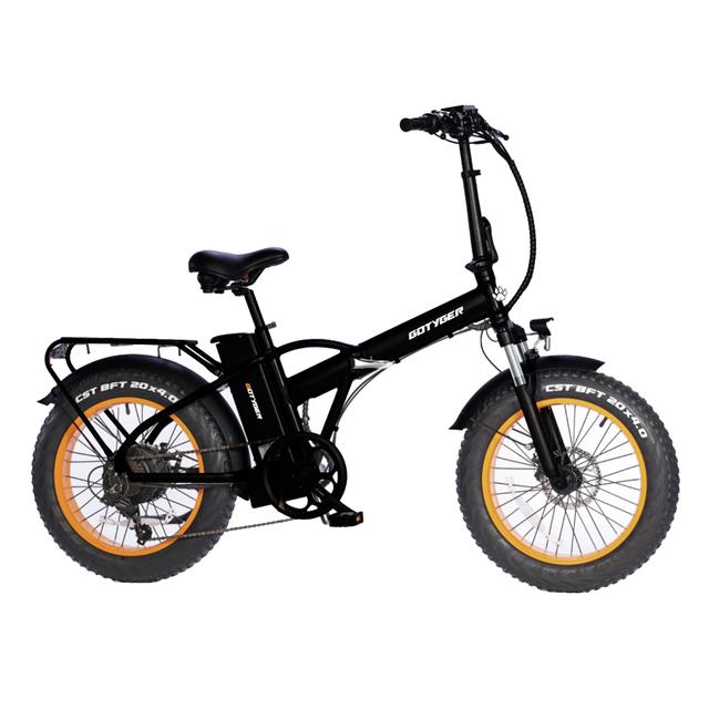 GoTyger 500W 4.0 Foldable 20" E-Bike | Style: Blk/Orange | by TSC