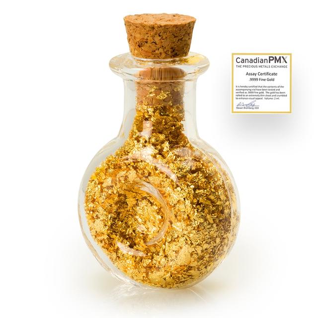 Canadian Coin & Currency The Gift of Genuine Gold in a 2-ml Glass Bottle | by TSC