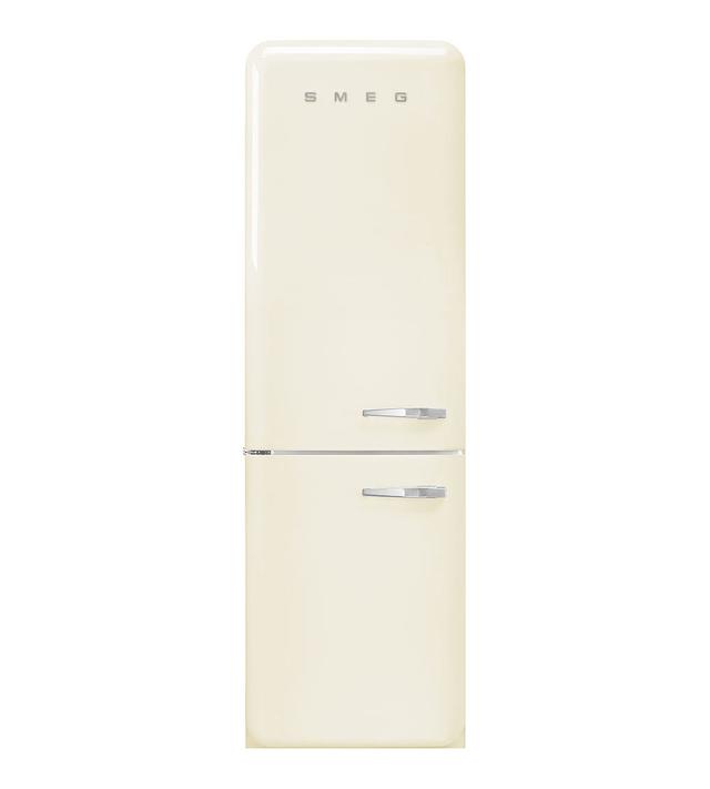 SMEG FAB32 Retro-Style 24" 2-Door Refrigerator with No Frost Bottom Freezer (left hinge) | Style: Cream | by TSC