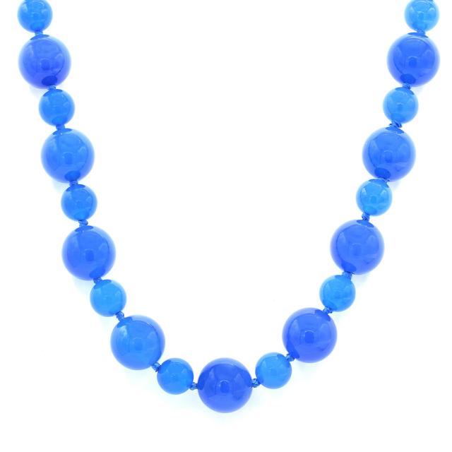 Gems en Vogue Palladium Silver Blue Agate Toggle Necklace | by TSC
