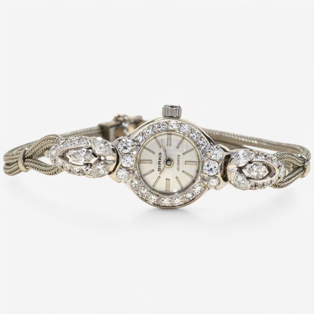 Estate Originals 14K White Gold Birks Wristwatch with Diamonds | by TSC