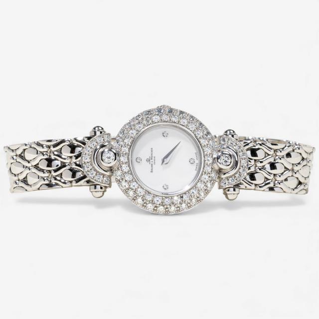 Estate Originals 18K White Gold Baume and Mercier Watch with Mother-of-Pearl Dial and Diamonds | by TSC