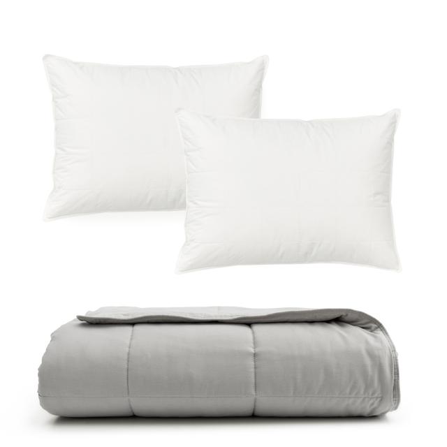 SmartSilk Duvet and Pillow Bundle | Style: Grey | Size: QUEEN | by TSC