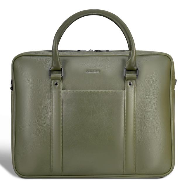 Champs Onyx Leather Briefcase | Style: Khaki | by TSC