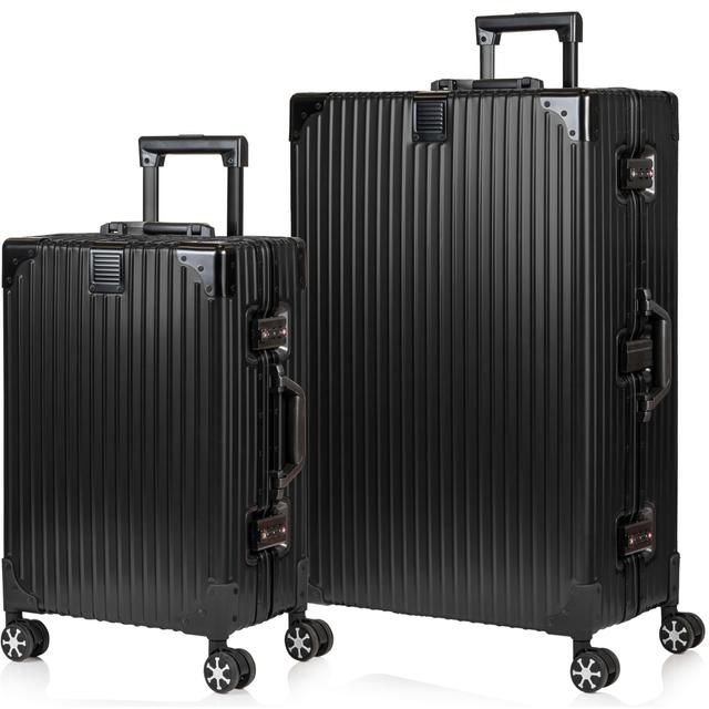 Champs Luggage Elite Collection Two-Piece Hard Side Spinner Luggage Set | Style: Black | by TSC