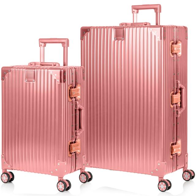 Champs Luggage Elite Collection Two-Piece Hard Side Spinner Luggage Set | Style: Rose Gold | by TSC