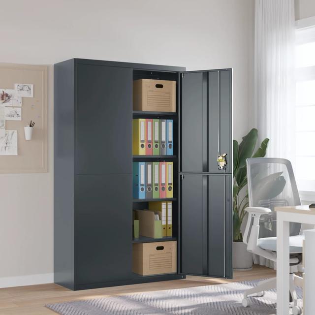 Anthracite file cabinet 105x40x180 cm steel | by TSC