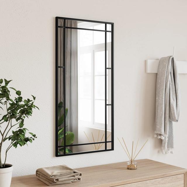 Black wall mirror 40x80 cm rectangular iron | by TSC