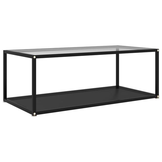 Coffee table Transparent and black 100x50x35 cm Tempered glass | by TSC