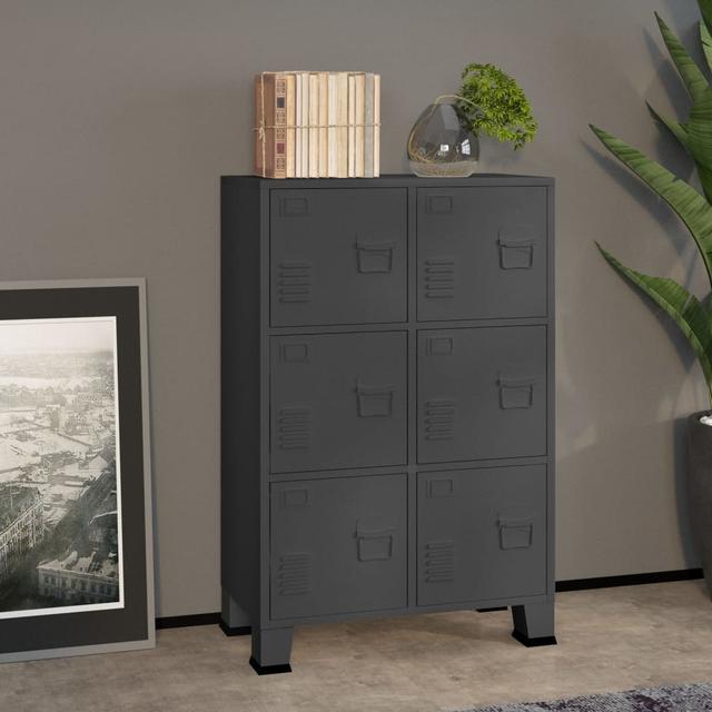 Industrial storage chest Anthracite 75x40x115 cm Metal | by TSC