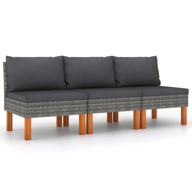 Central sofas 3 pcs Woven resin and eucalyptus wood | by TSC