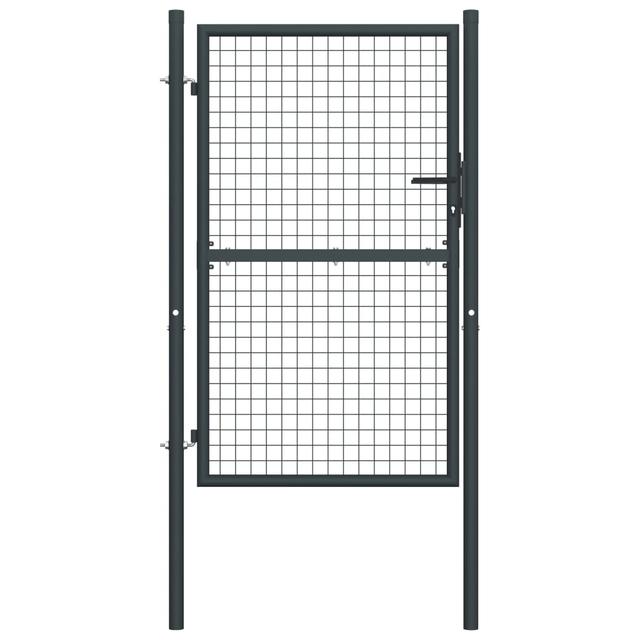 Garden mesh gate Galvanized steel 100 x 200 cm Gray | by TSC