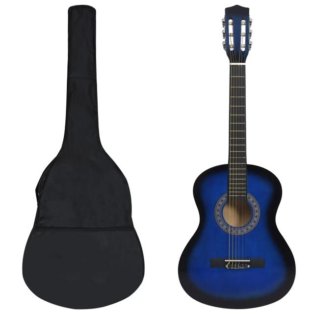 Classical guitar set for children and beginners 8pcs Blue 3/4 36" | by TSC