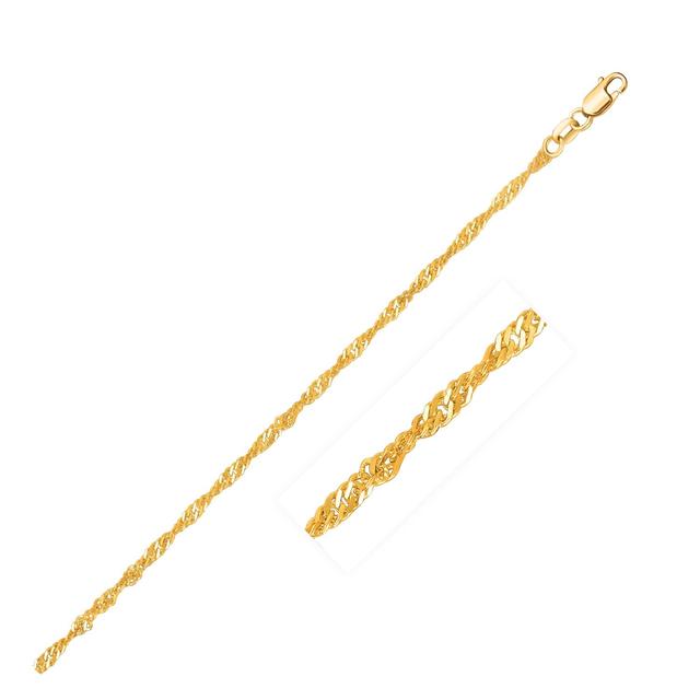 14k Yellow Gold Singapore Chain 1.7mm | Style: D66679677 | Size: 16 | by TSC