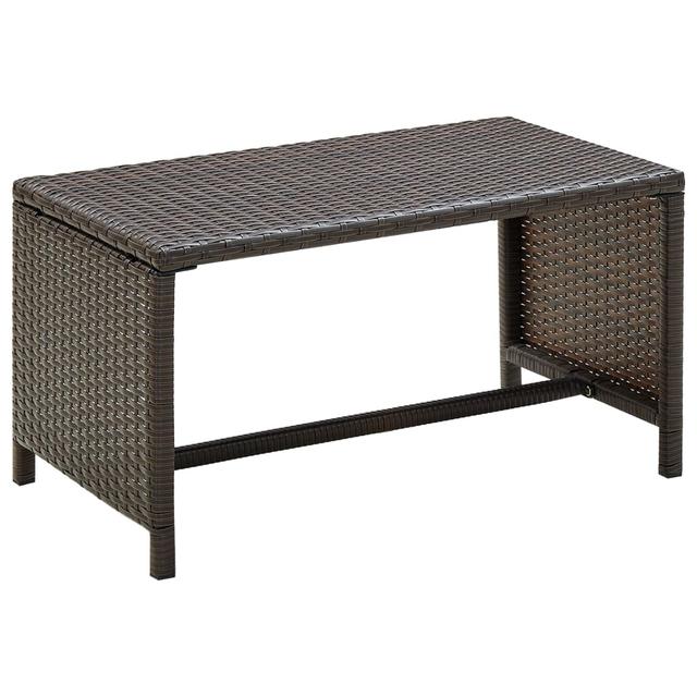 Brown coffee table 70x40x38 cm Woven resin | by TSC