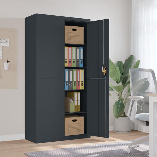 Anthracite file cabinet 90x40x180 cm Steel | by TSC