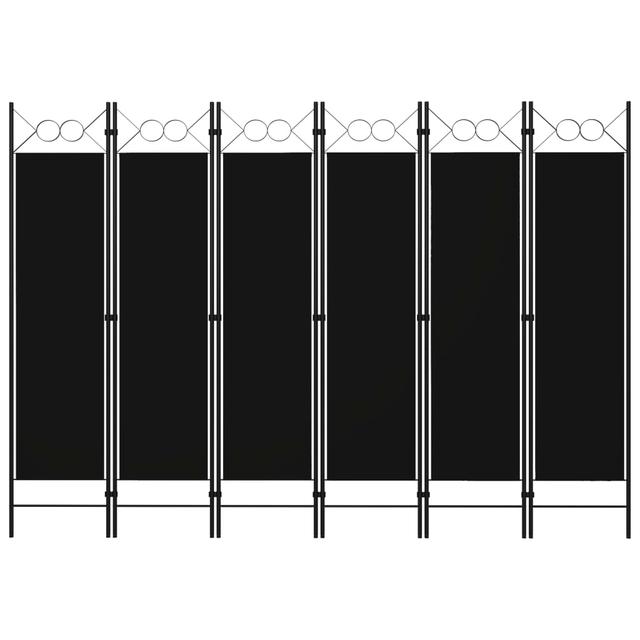 Partition wall 6 panels Black 240x180 cm | by TSC