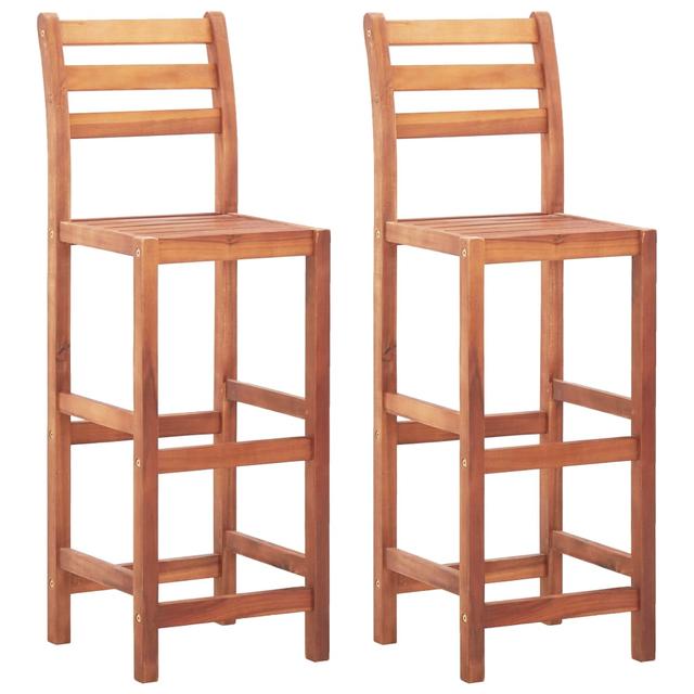 Bar chairs set of 2 solid acacia wood | by TSC