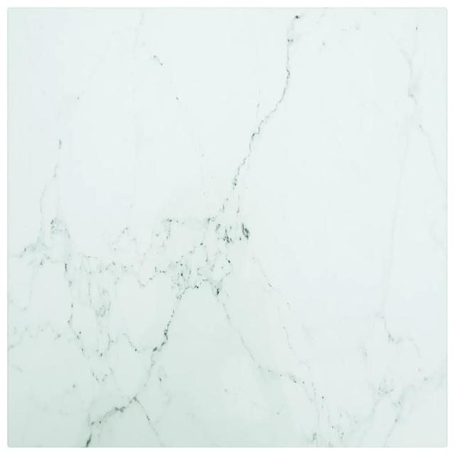 White table top 40x40 cm 6 mm tempered glass marble design | by TSC