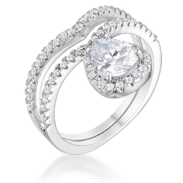 1.75Ct Chevron Wedding Set With CZ | Style: Silver | Size: 9 | by TSC