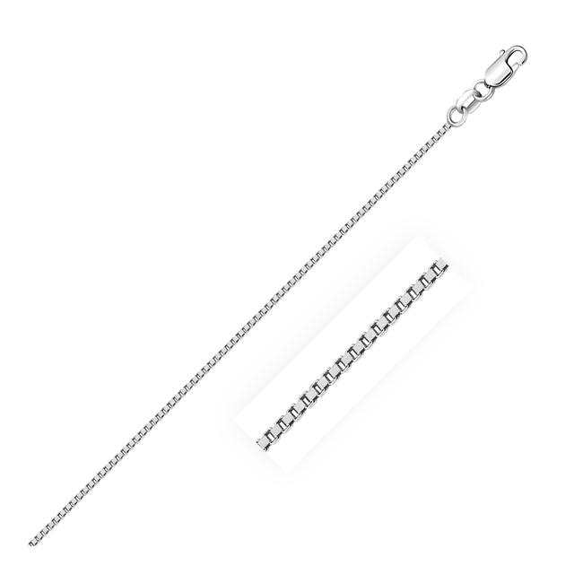 10k White Gold Classic Box Chain 1.0mm | Style: D160574 | Size: 20 | by TSC