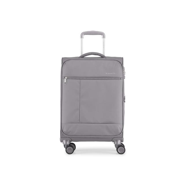 Bugatti - Amsterdam Softside Carry-On Luggage with Double Spinner Wheels | Style: Grey | Size: Small | by TSC
