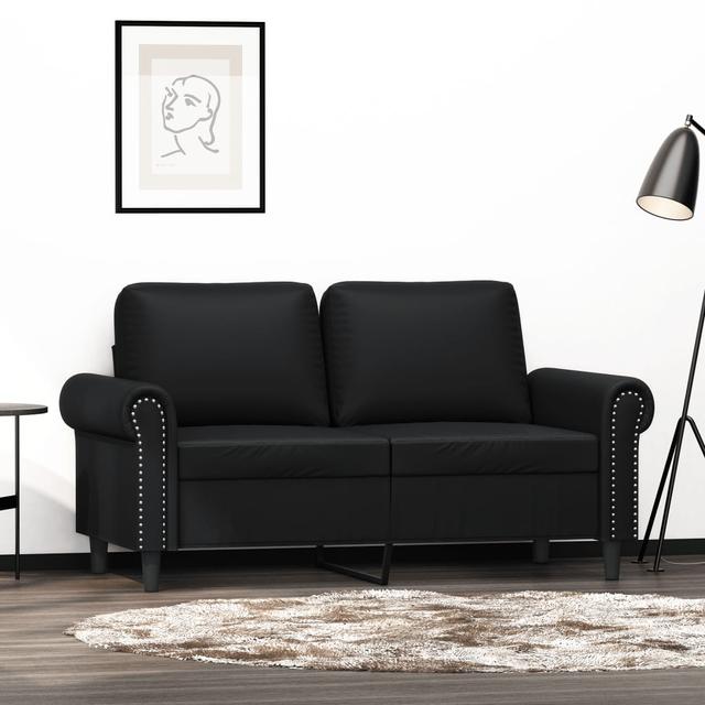 2-seater sofa Black 120 cm Faux leather | by TSC