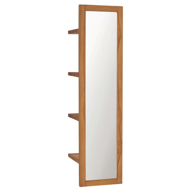 Wall mirror with shelves 30x30x120 cm Solid teak wood | by TSC