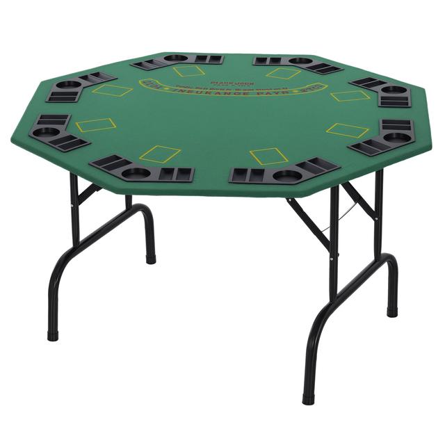 Soozier 47" 8 Player Blackjack Folding Poker Table with Cup Holders, Green | by TSC