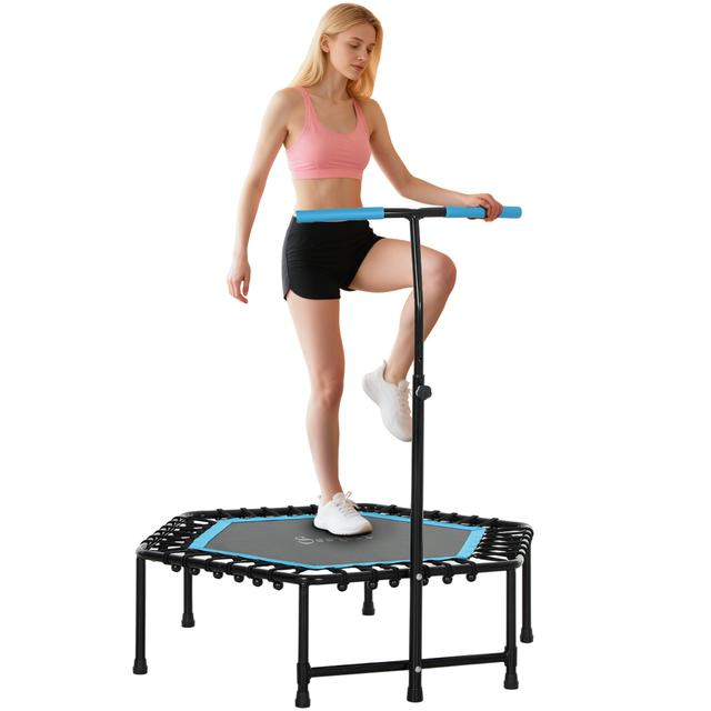 Soozier 45" Mini Trampoline Indoor with Adjustable Handle, Blue | by TSC