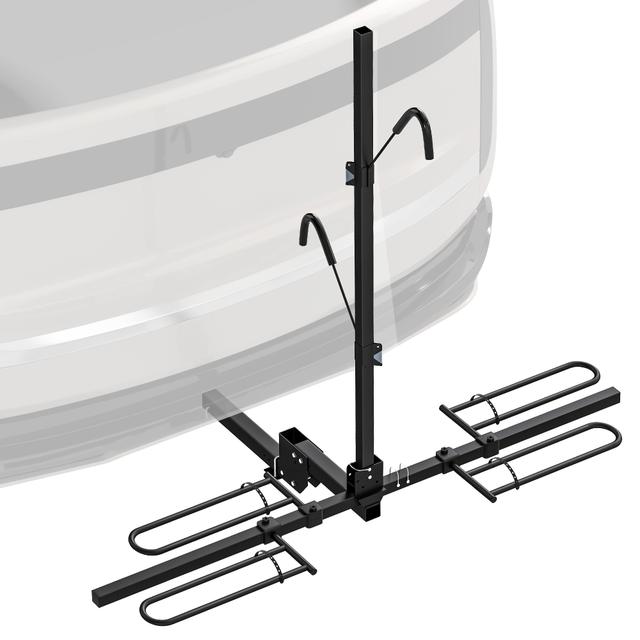 HOMCOM 200 lbs Hitch Mount Bike Rack for Car, 2 Bike Rack with Safety Strap | by TSC
