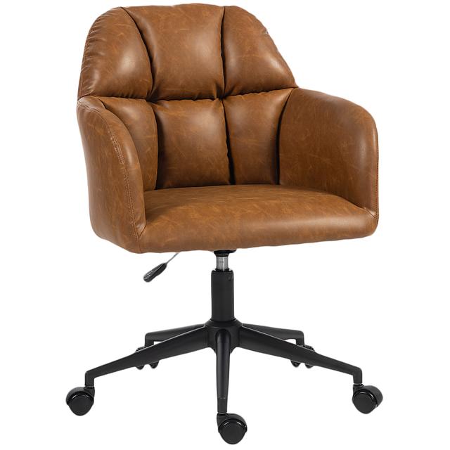 HOMCOM Swivel Office Chair, Desk Chair with Adjustable Height | Style: Brown | Size: 23"W x 23"D x 34"H | by TSC