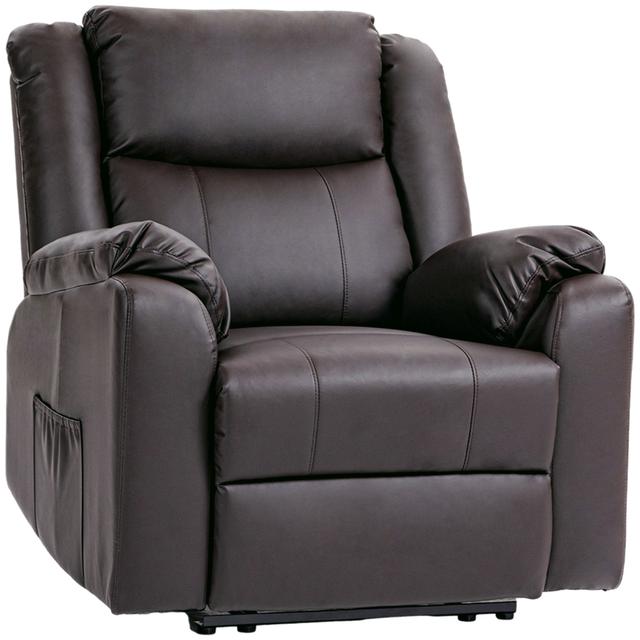 HOMCOM Recliner Chair for Living Room with Footrest and Side Pockets | Style: Brown | Size: 37"W X 37"D X 40"H | by TSC