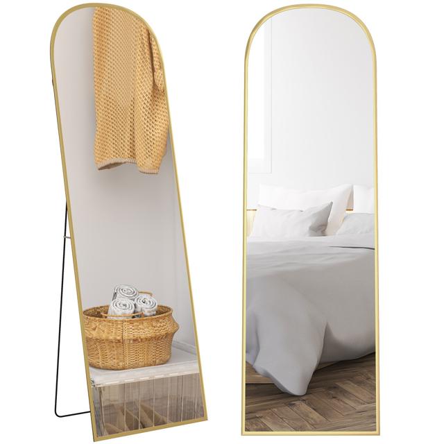 HOMCOM 64"x20" Full Length Mirror, Free Standing or Wall Mounted | Style: Gold | by TSC