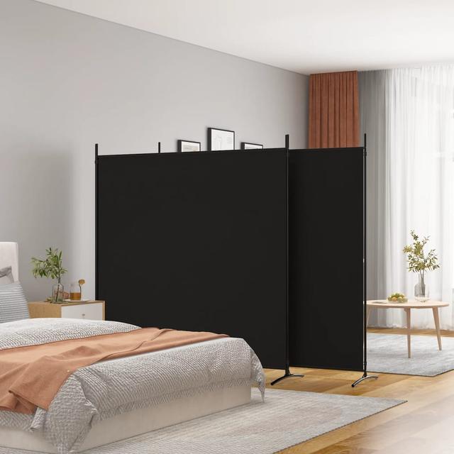 Partition wall 3 panels Black 525x180 cm Fabric | by TSC