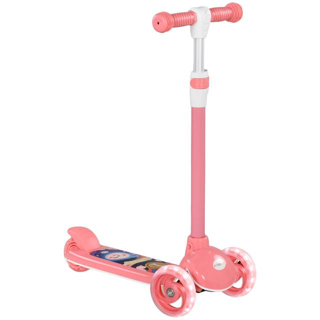 Qaba Kids Scooter, 3 Wheel Toddler Scooter with LED Light | Style: Pink | Size: 21"Ã11"Ã30" | by TSC
