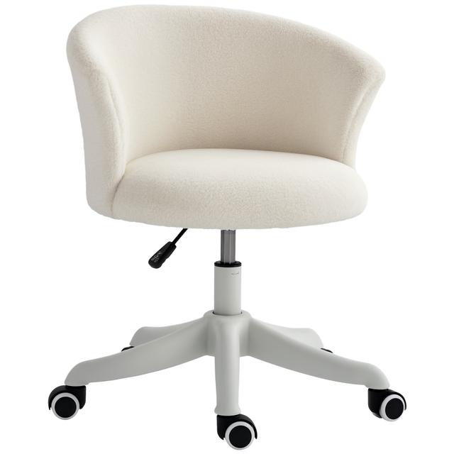 Vinsetto Fluffy Office Chair with Adjustable Height, Armless | Style: White | by TSC