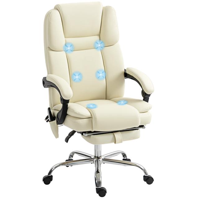 Vinsetto Vibration Massage Office Chair, Executive Office Chair, White | by TSC