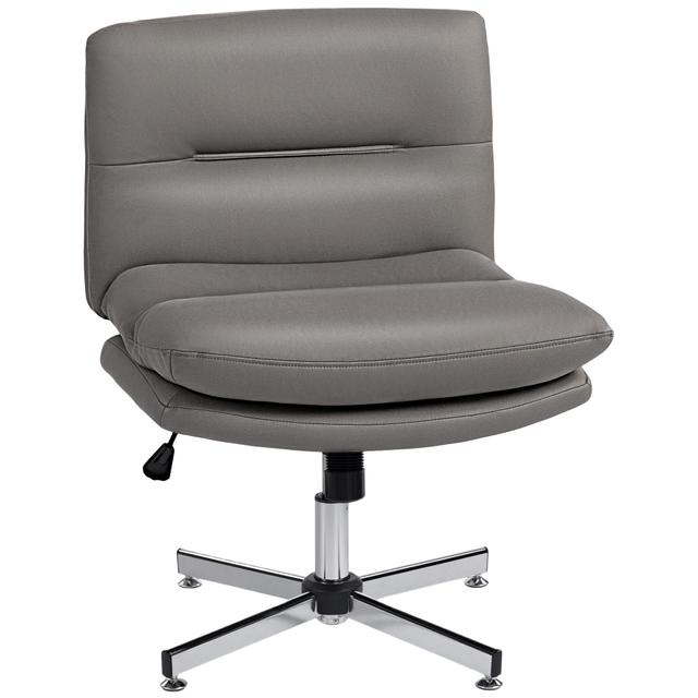 HOMCOM Armless Office Desk Chair, Criss Cross Computer Chair, Grey | by TSC
