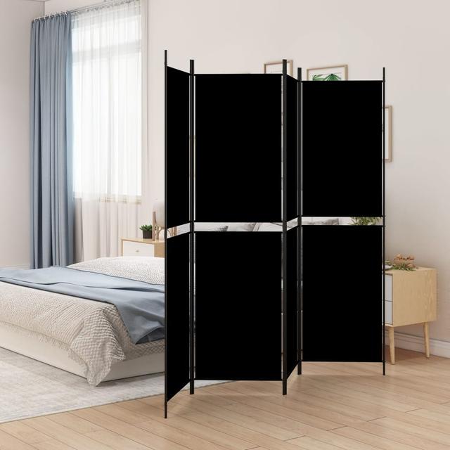 Partition wall 4 panels Black 200x200 cm Fabric | by TSC