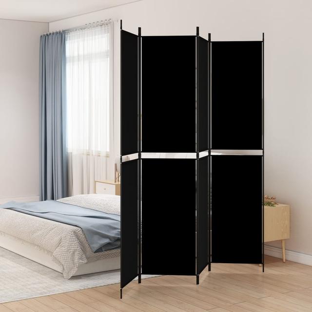 Partition wall 4 panels Black 200x220 cm Fabric | by TSC