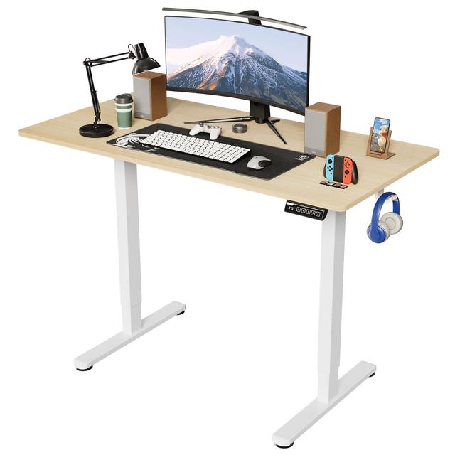 Standing Electric Adjustable Desk | Height Adjustable Desk for Work and Home |3-Memory Settings | 28.3" - 46.5" | Size: 47Walnut | by TSC