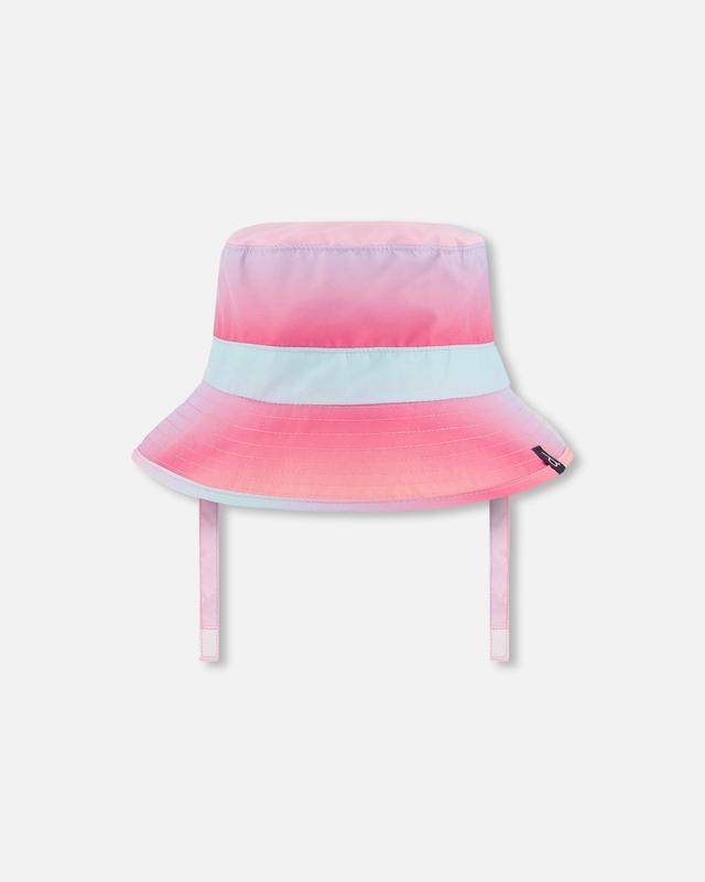 Deux par Deux Printed Beach Sun Hat Pink, Orange, And Turquoise | Size: 6/12m | by TSC