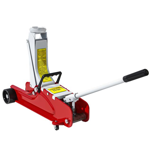 HOMCOM Hydraulic Low Profile Jack 3.1"-15" 2.5 Ton Racing Floor Jack, Red | by TSC