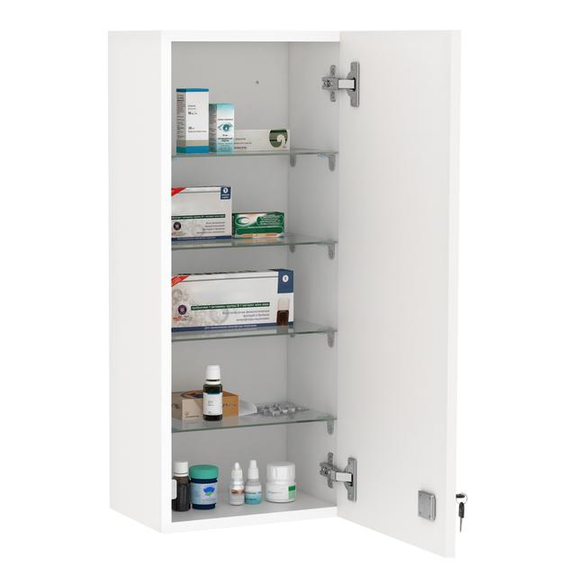 kleankin Wall Mounted Lockable Medicine Cabinet with 5 Shelves | by TSC