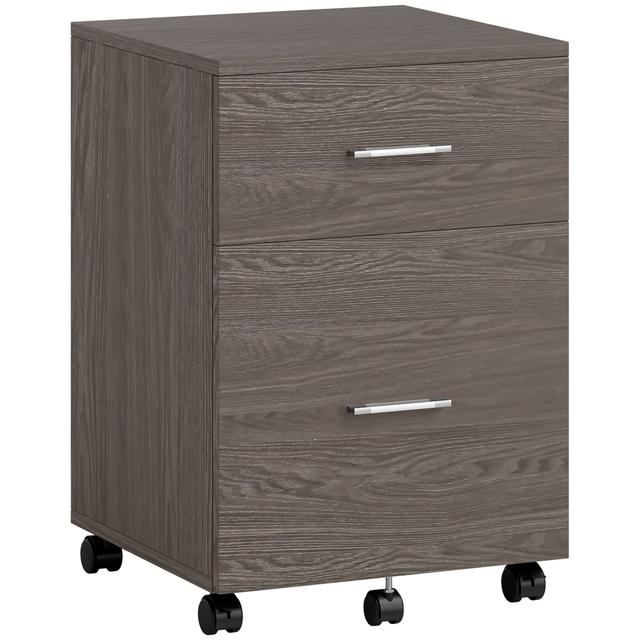 Vinsetto Mobile File Cabinet, 2-Drawer Filing Cabinet with Wheels | Style: Grey | by TSC