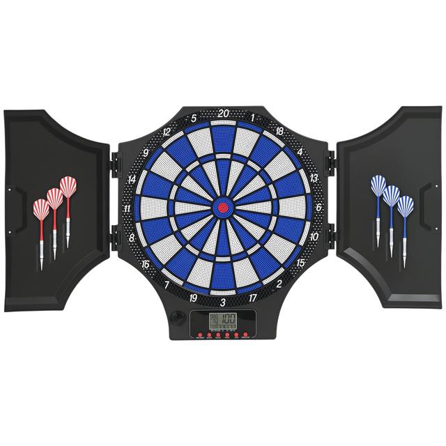 Soozier Electronic Dartboard with 31 Games, Soft Tip Dart Board Cabinet Set | by TSC