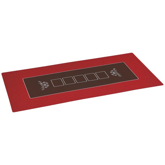 Soozier Poker Table Top 12-Player Poker Mat Water-Resistant, Red | by TSC